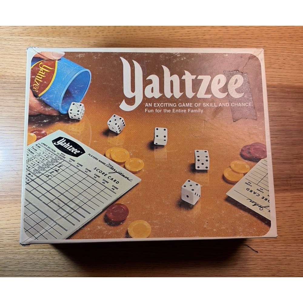 Vintage Yahtzee Game 1975 John Sands With Scorecards Rules Chits